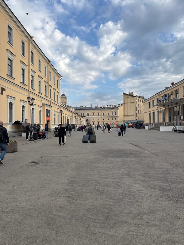 Morning scenes documented at Saint Petersburg plaza and playground