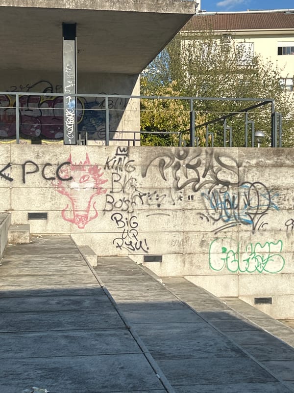 Colorful graffiti artwork documented along Vila Real walkways