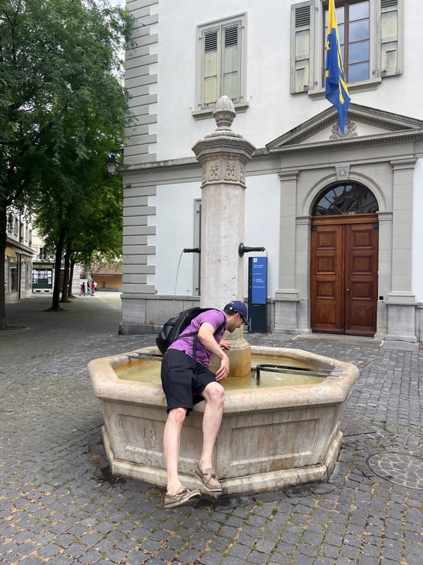 Wandering Vevey's old town streets, fountains, and lakefront