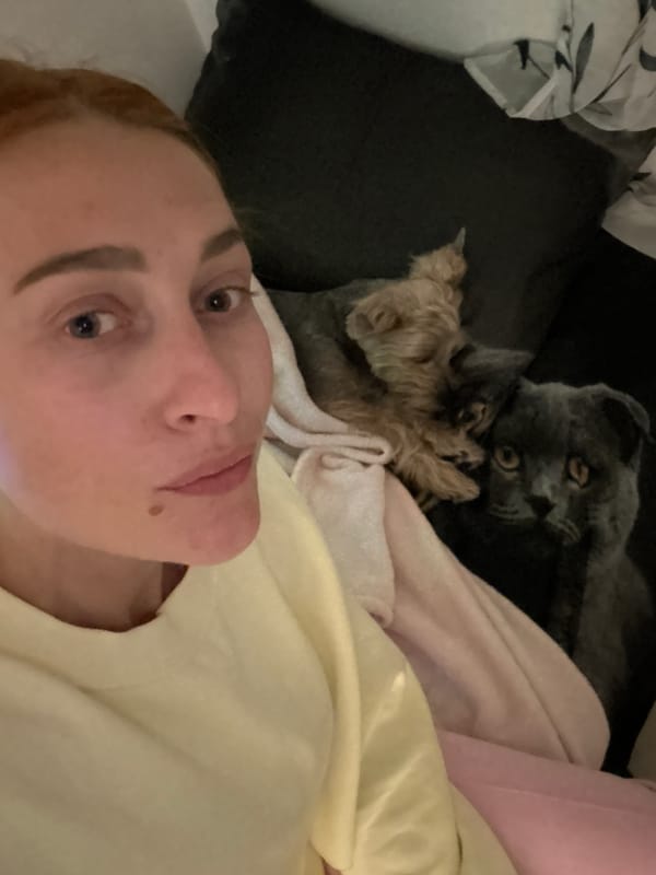 Evening at home: selfies, food, and pets in Budva