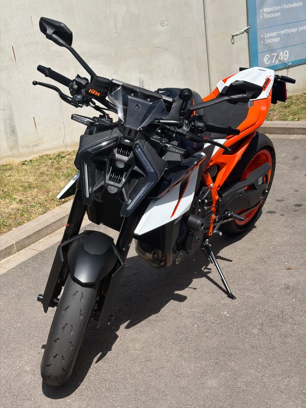 KTM motorcycle parked on street in Esch-sur-Alzette, Luxembourg