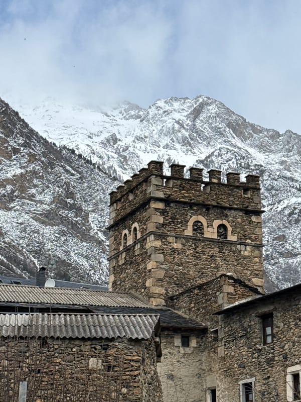 Historic stone tower spotted in Benasque Spain