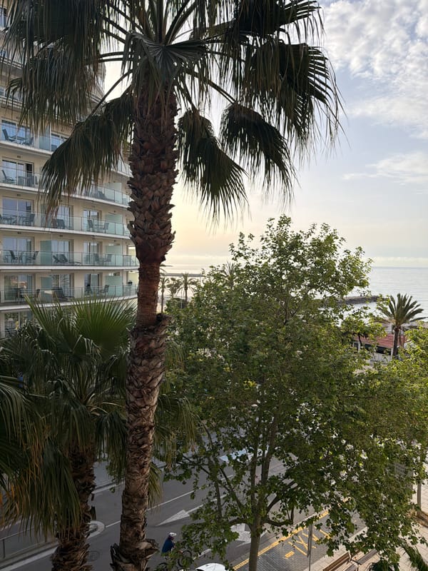 Morning balcony views captured across coastal Sitges, Spain