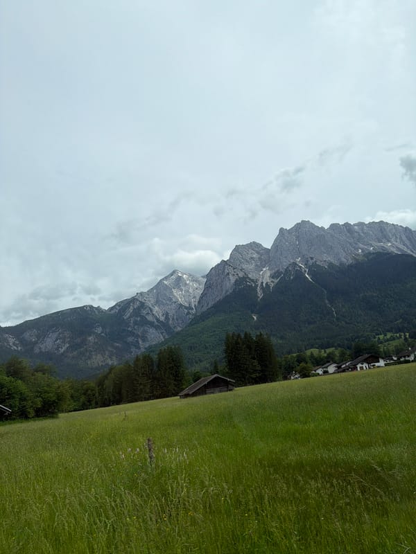 Rotated landscape photo captured in Grainau mountain region