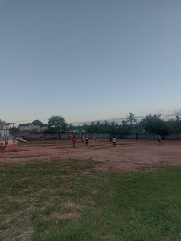 Children play soccer on Dar es Salaam fields
