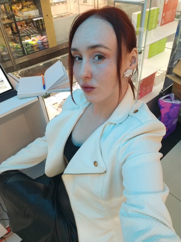 Woman takes selfies in Izhevsk retail store