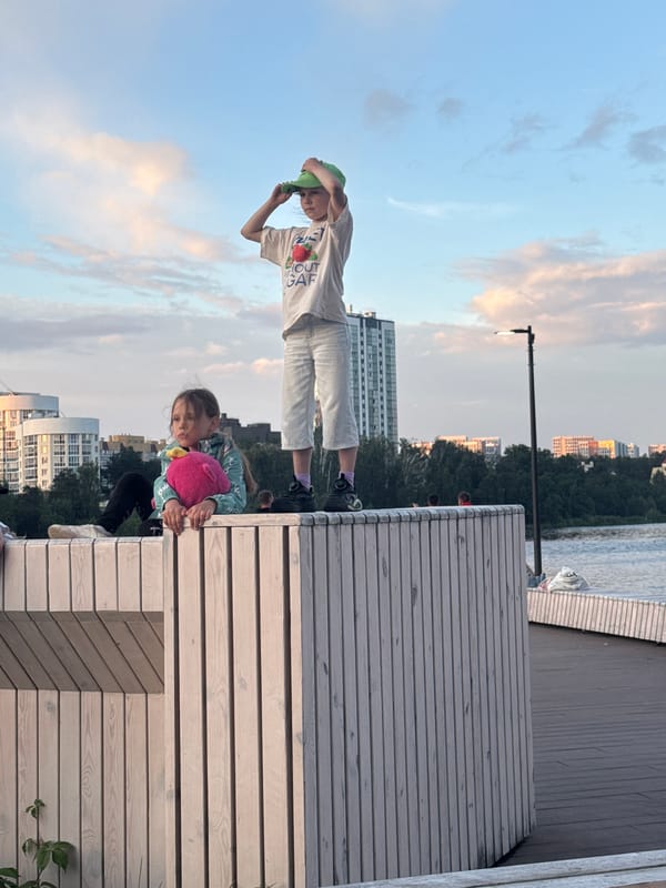 Summer evening stroll along Yekaterinburg's waterfront promenade