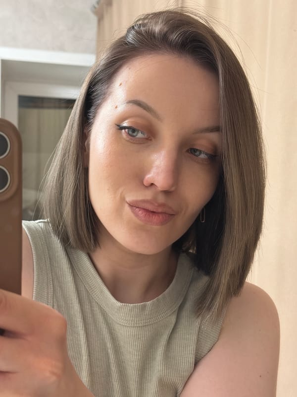Woman takes selfie in Reshetnikovo, Russia