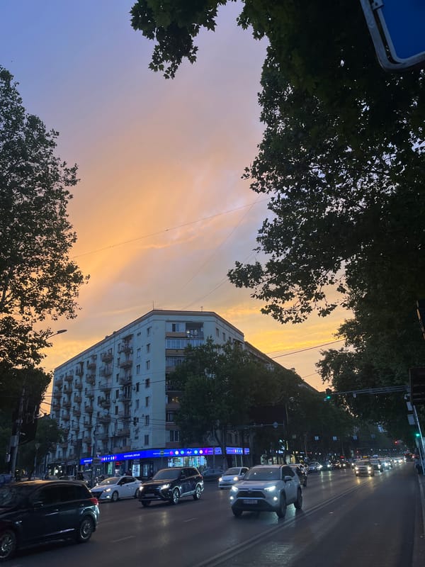 Tbilisi sunset and metro scenes, early evening