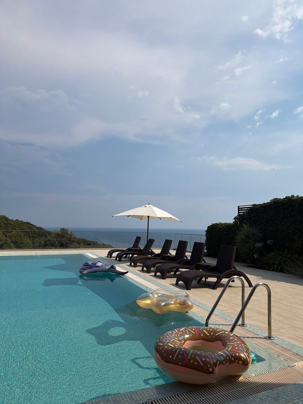 Inside and outside a modern coastal home in Montenegro
