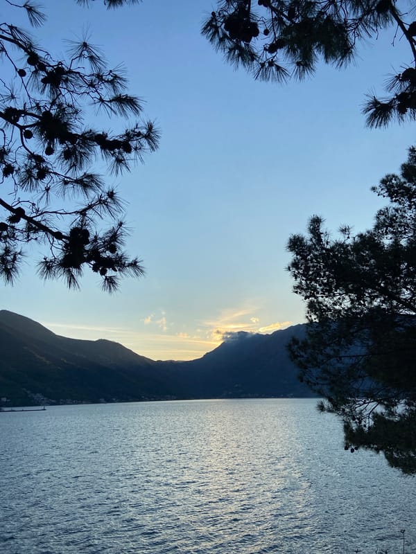 Sunset scenery captured around Bay of Kotor, Perast