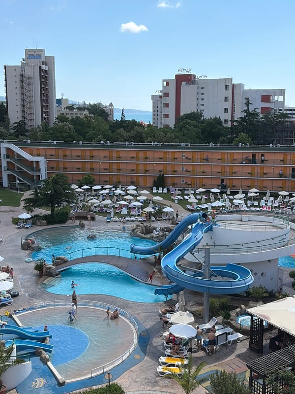 Summer day at a Nesebar resort pool complex