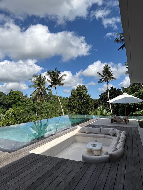 Luxury resort amenities documented in Ubud, Indonesia