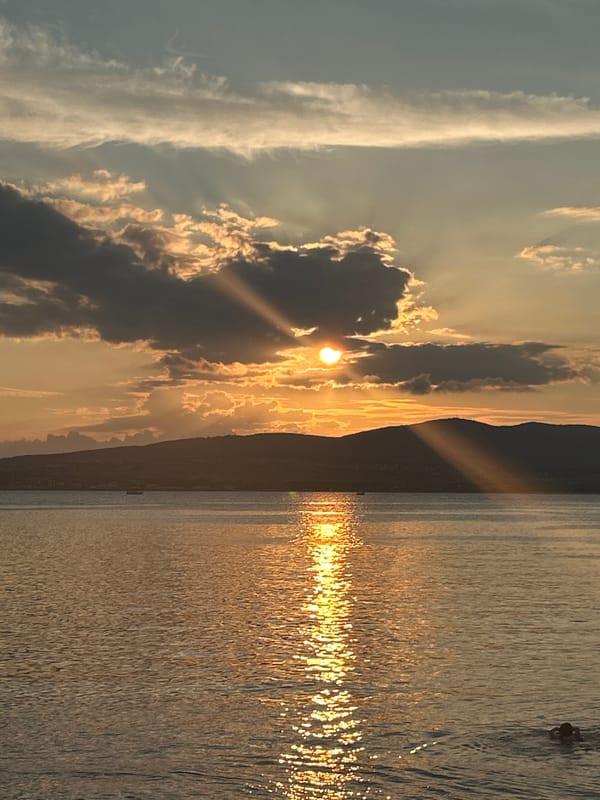 Gelendzhik's Black Sea waterfront on a summer evening