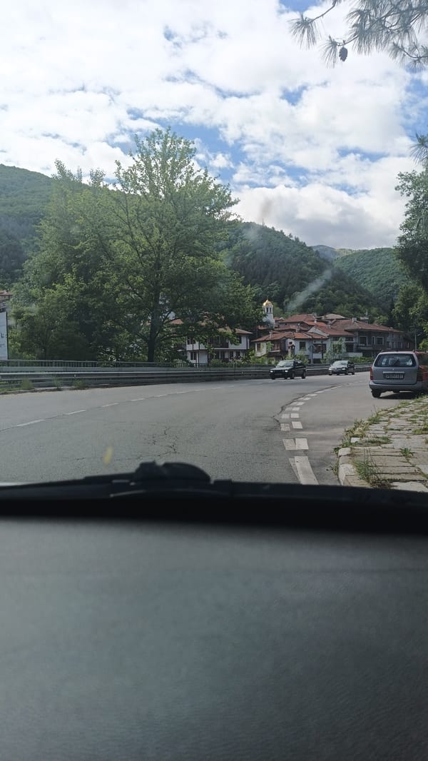 Morning street scenes captured in Bachkovo, Bulgaria