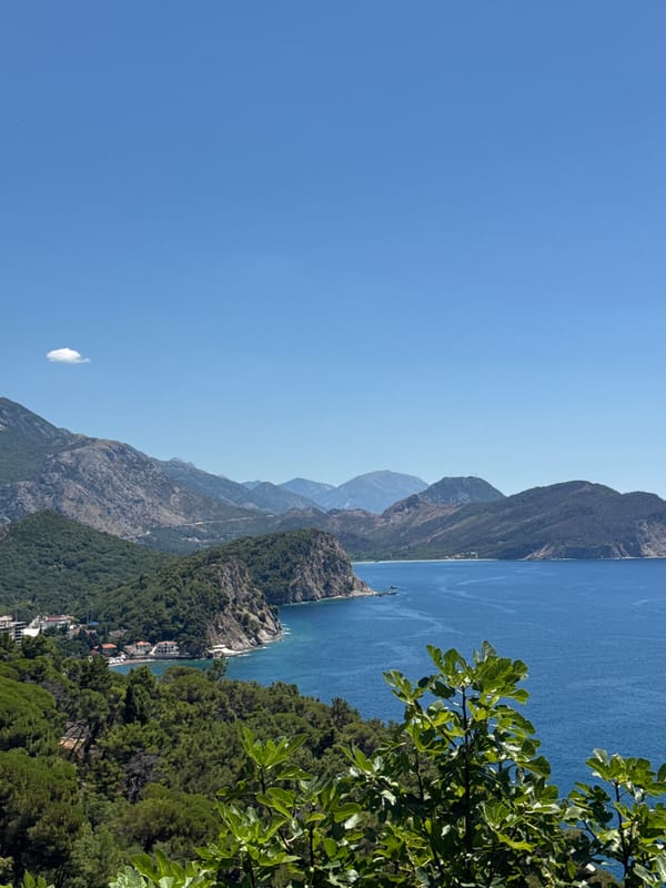 Adriatic Sea meets forested mountains at Perazića Do, Montenegro