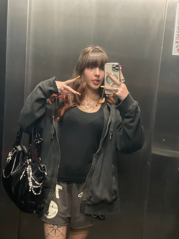 Woman takes elevator selfies in Raanana, Israel