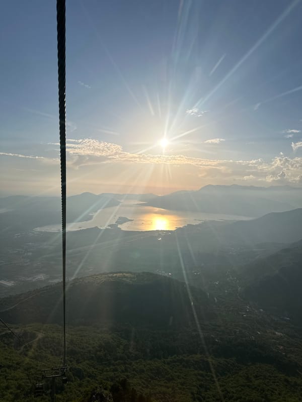 Sunset and mountain views captured around Bay of Kotor