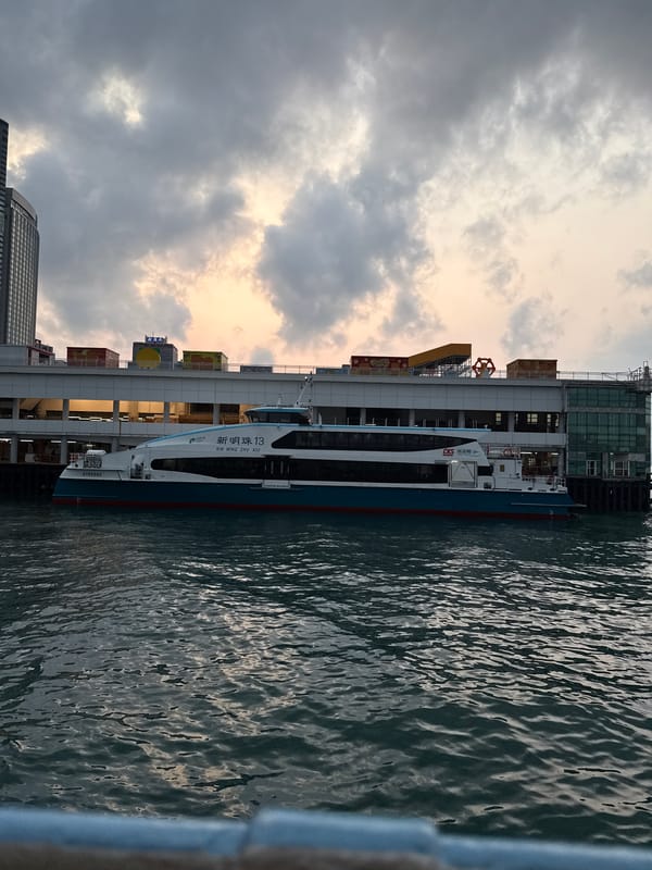 Cloudy morning views captured across Hong Kong's Victoria Harbour