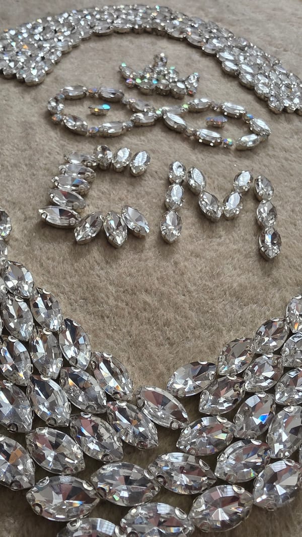 Rhinestone art display photographed in Blagoevgrad, Bulgaria