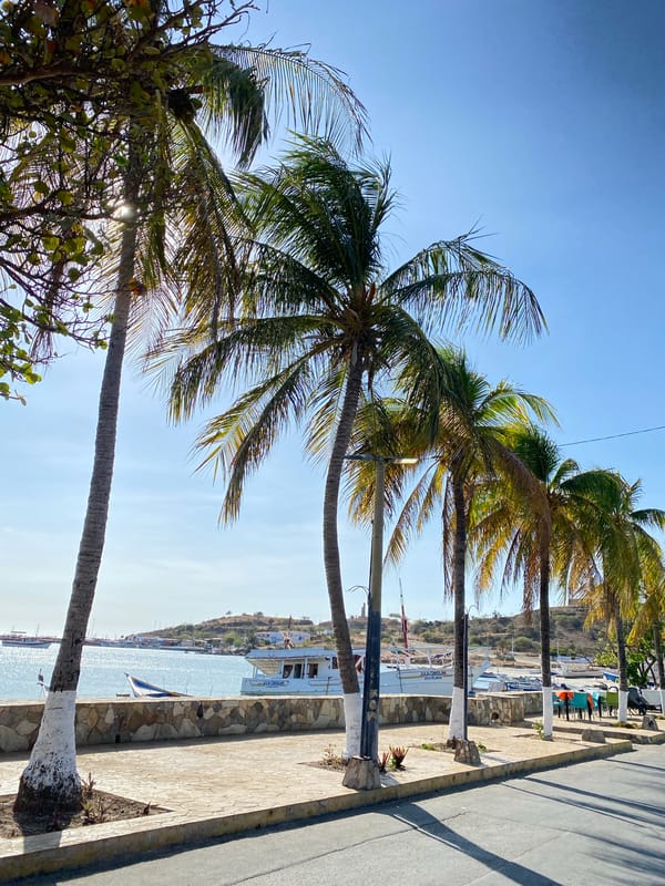 Clear coastal day observed in Juan Griego, Venezuela