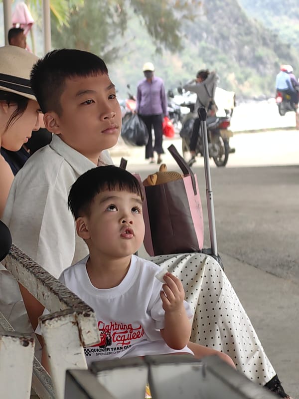 Morning ferry terminal activity captured in Hải Phòng harbor