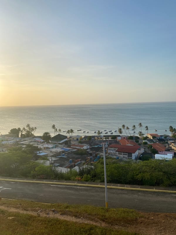 Witness documents Juan Griego coastal views during sunset hours
