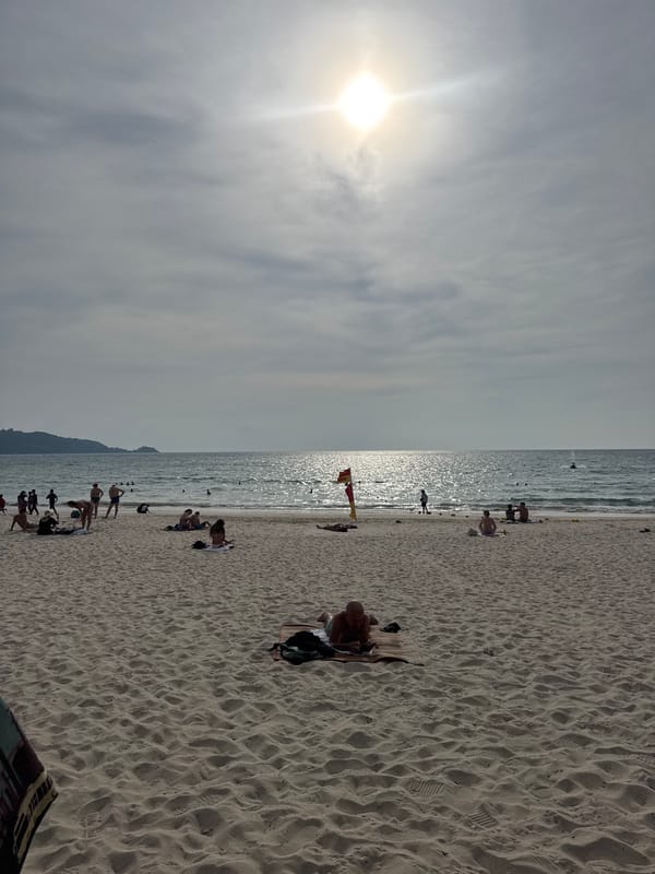 Morning beach conditions documented at Patong, Thailand