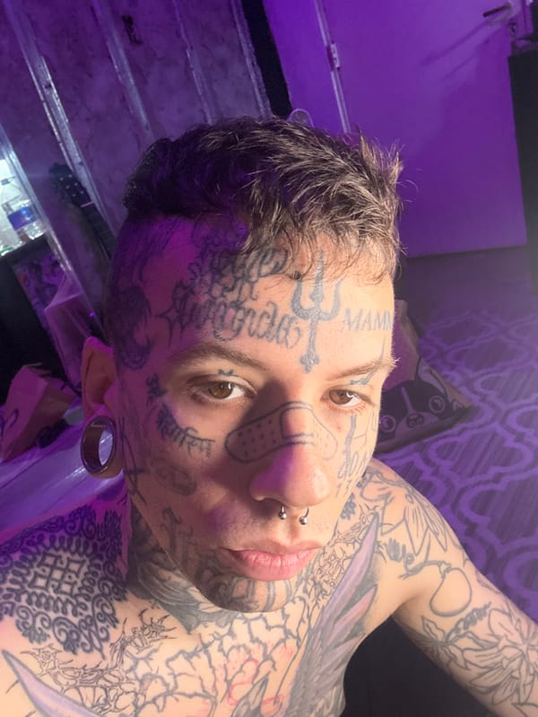 Tattooed individual documented across Buenos Aires locations overnight