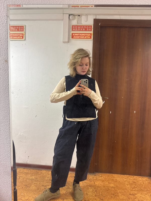 Woman takes selfie in Moscow public space