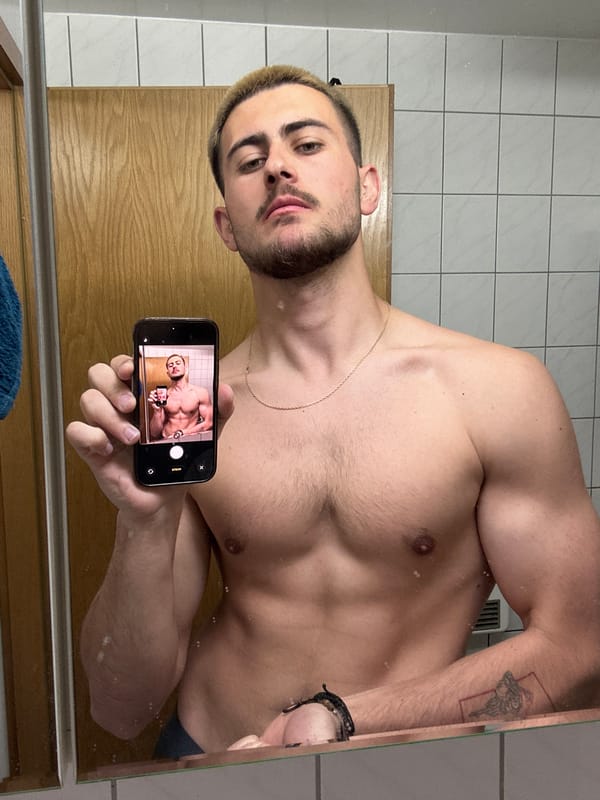 Man Takes Mirror Selfies in Essen Bathroom