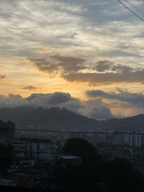 Dusk view captured over Caracas mountains
