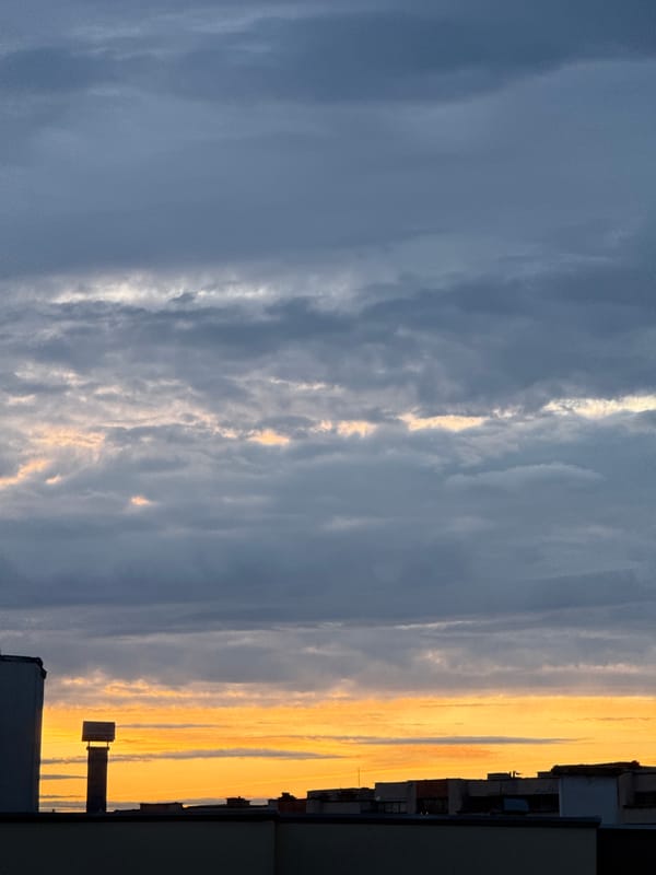 Dramatic contrasting sky observed over Pleven, Bulgaria at sunset