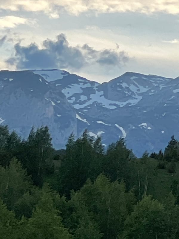 Rural mountain vista documented during afternoon golden hour