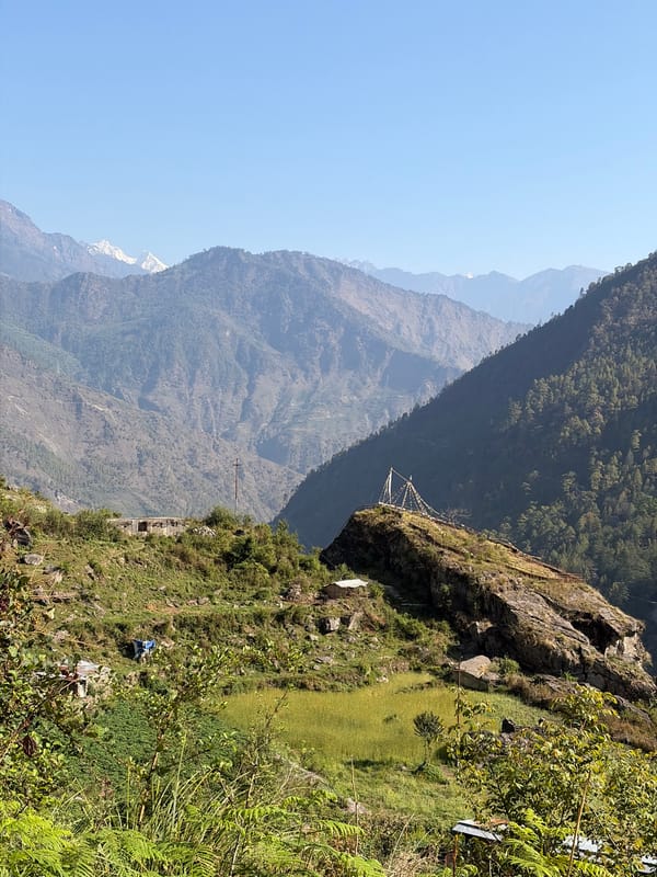 Mountain landscape photographed in Gosaikunda region, Nepal