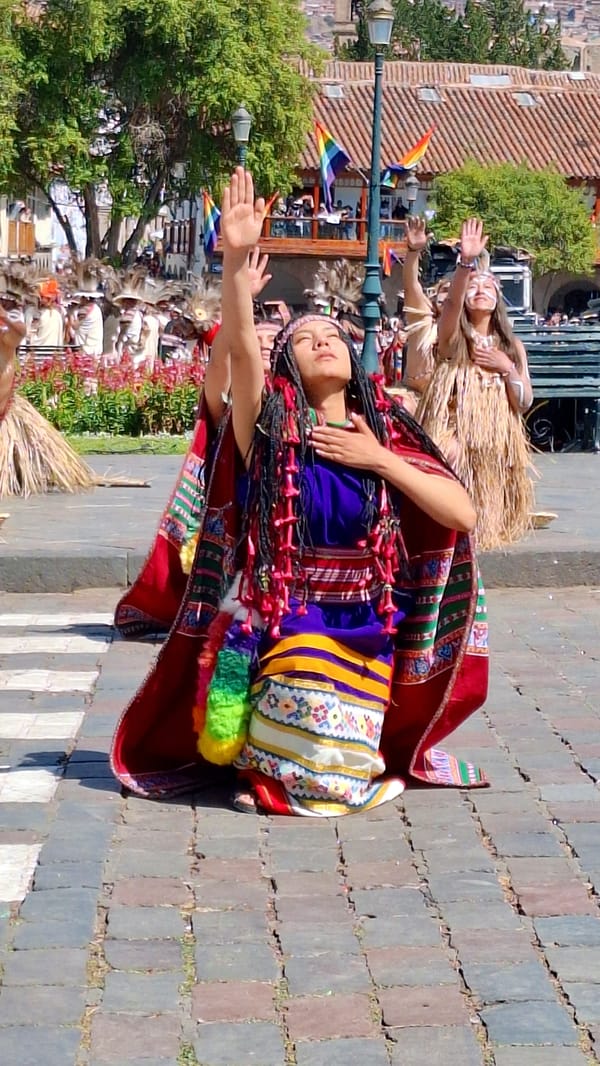 Traditional Andean ceremony and dance in the plazas of Cuzco