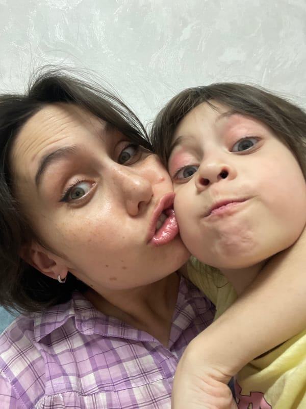 Mother and daughter share intimate moments in Izhevsk home