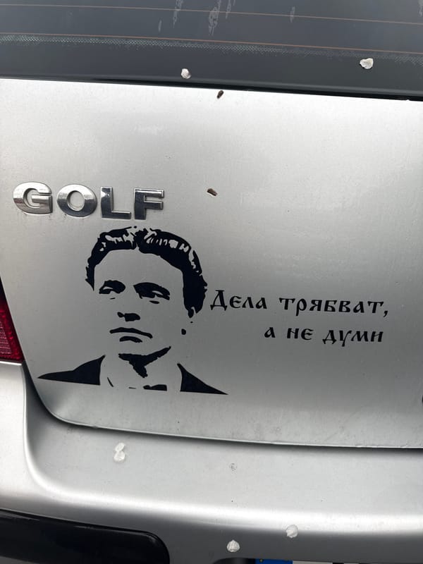 Silver VW Golf with silhouette sticker spotted in Varna