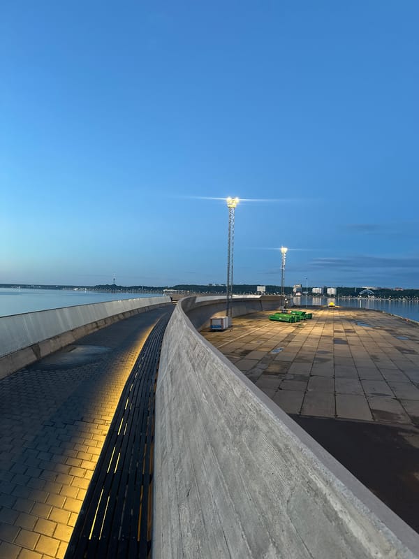 Evening scenes around Tallinn harbor and city streets