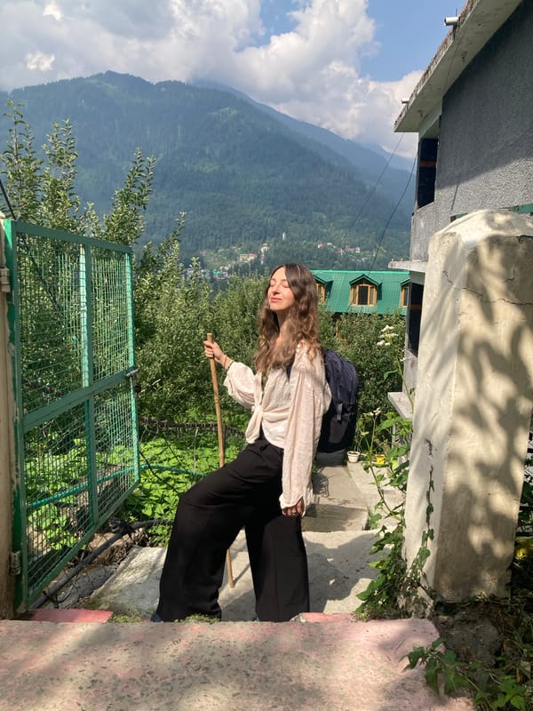 Trekking prep and mountain views in Manali