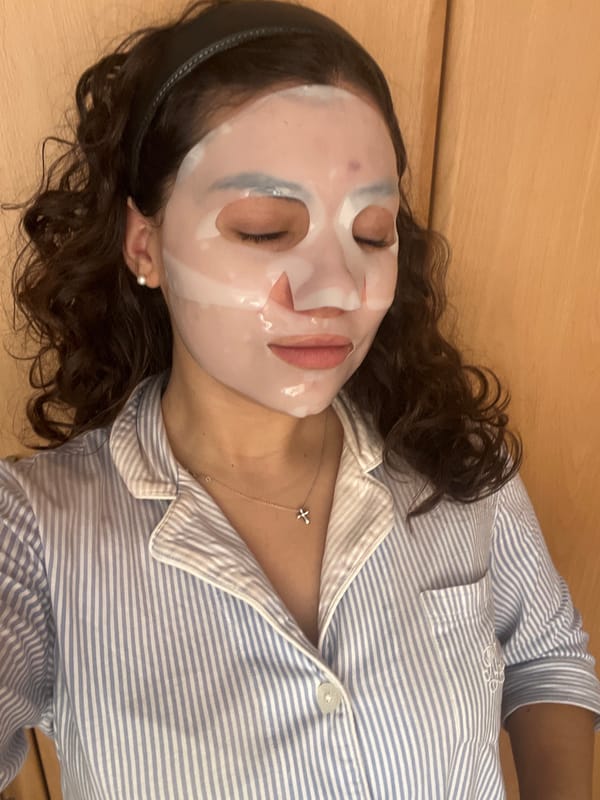 Woman enjoys facial mask treatment in Mexico City