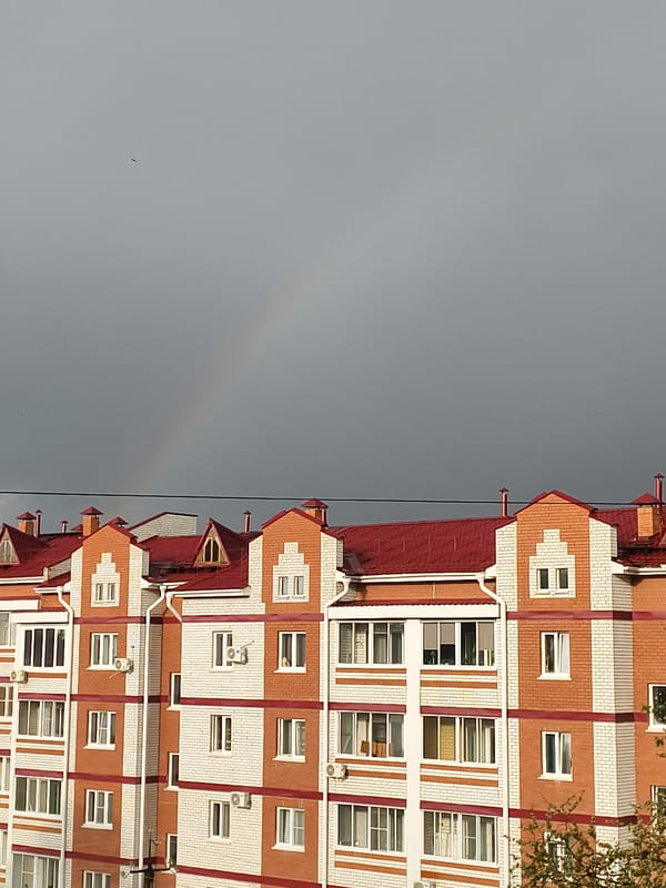 Morning storm brings heavy rain, rainbow to Belogorsk Russia
