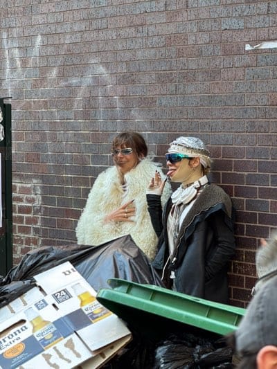 Pink beret group gathers, performs across NYC transit system