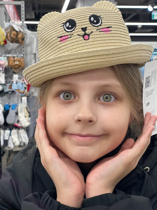 Child spotted wearing cartoon animal hat in Izhevsk store