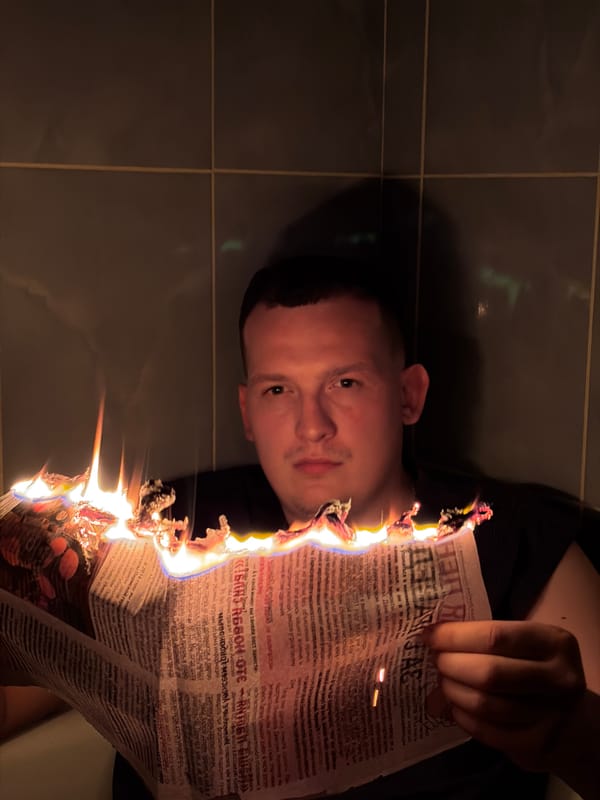 Coordinated newspaper burning ritual documented in Chaikovsky bathrooms