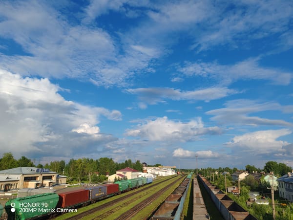 Railway yard visit with local scenery and quirky ant statue
