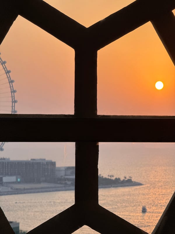 Dubai sunset over the Arabian Gulf, multiple angles