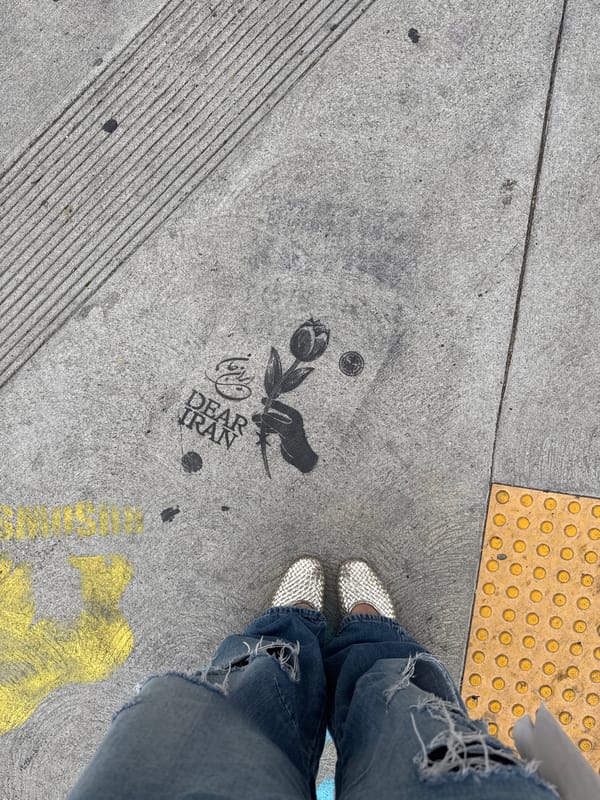 LA sidewalk with yellow tactile paving documented by witness