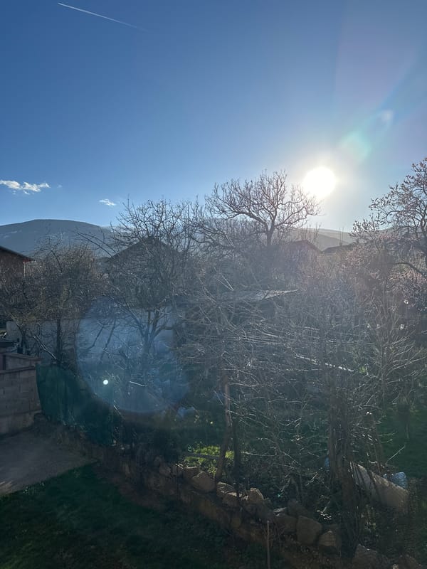 Clear sunny skies observed in Bistritsa, Bulgaria