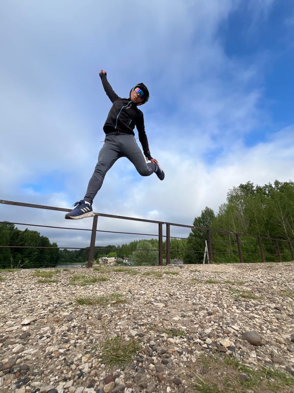 Person jumps over railing in Chaikovsky, Russia